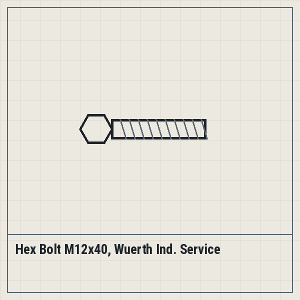 Hex Bolt M12x40, Wuerth Ind. Service