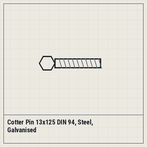 Cotter Pin 13x125 DIN 94, Steel, Galvanised