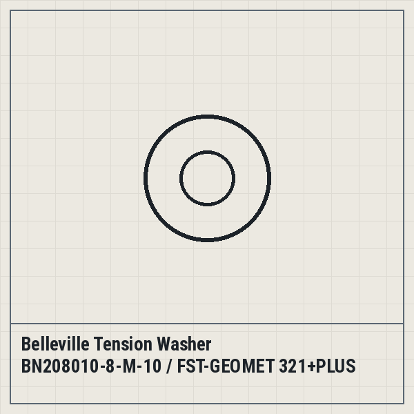 Belleville Tension Washer BN208010-8-M-10 / FST-GEOMET 321+PLUS VL Grade B, Vossloh