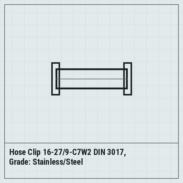 Hose Clip 16-27/9-C7W2 DIN 3017, Grade: Stainless/Steel