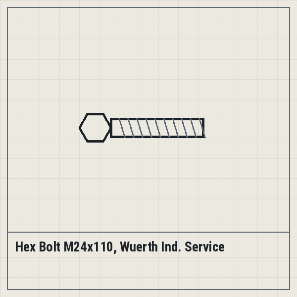 Hex Bolt M24x110, Wuerth Ind. Service