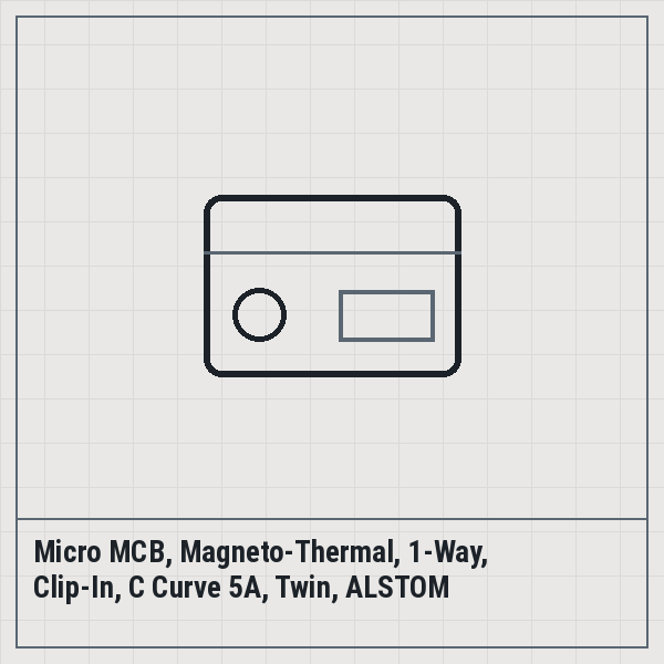 Micro MCB, Magneto-Thermal, 1-Way, Clip-In, C Curve 5A, Twin, ALSTOM