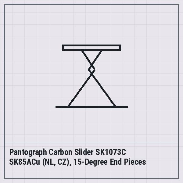 Pantograph Carbon Slider SK1073C SK85ACu (NL, CZ), 15-Degree End Pieces