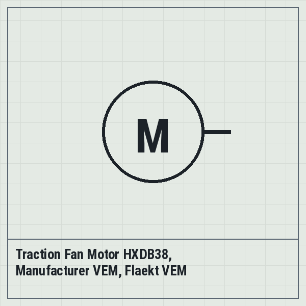Traction Fan Motor HXDB38, Manufacturer VEM, Flaekt VEM