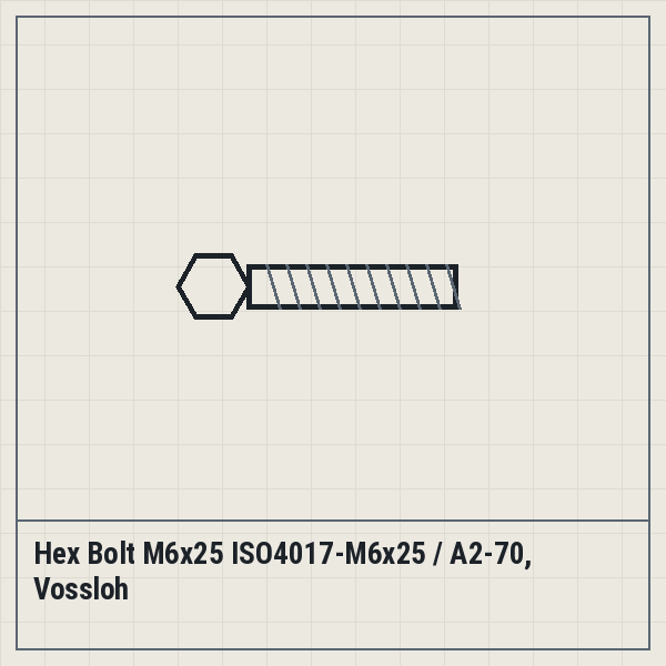 Hex Bolt M6x25 ISO4017-M6x25 / A2-70, Vossloh