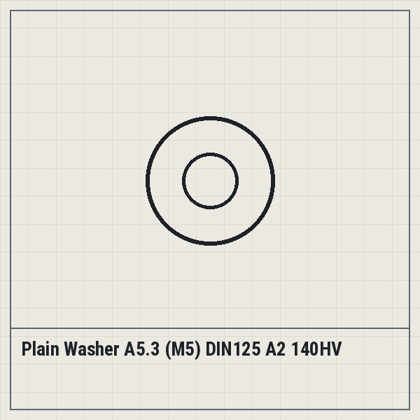 Plain Washer A5.3 (M5) DIN125 A2 140HV