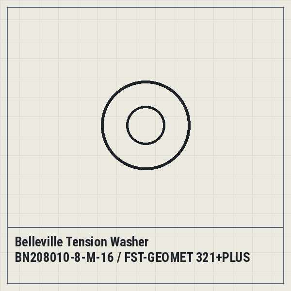Belleville Tension Washer BN208010-8-M-16 / FST-GEOMET 321+PLUS ML Grade B, Vossloh