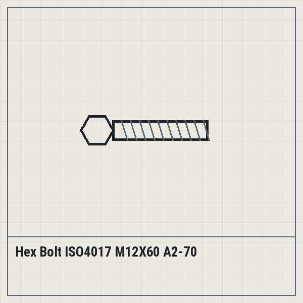 Hex Bolt ISO4017 M12X60 A2-70