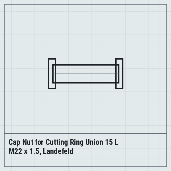 Cap Nut for Cutting Ring Union 15 L M22 x 1.5, Landefeld