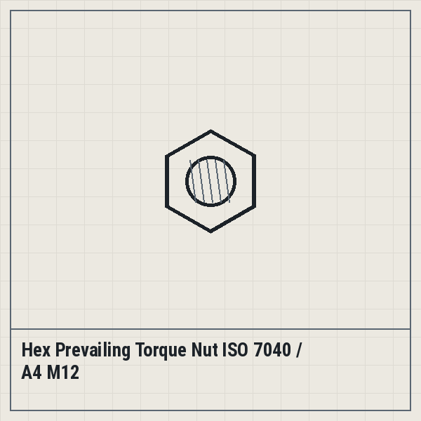 Hex Prevailing Torque Nut ISO 7040 / A4 M12