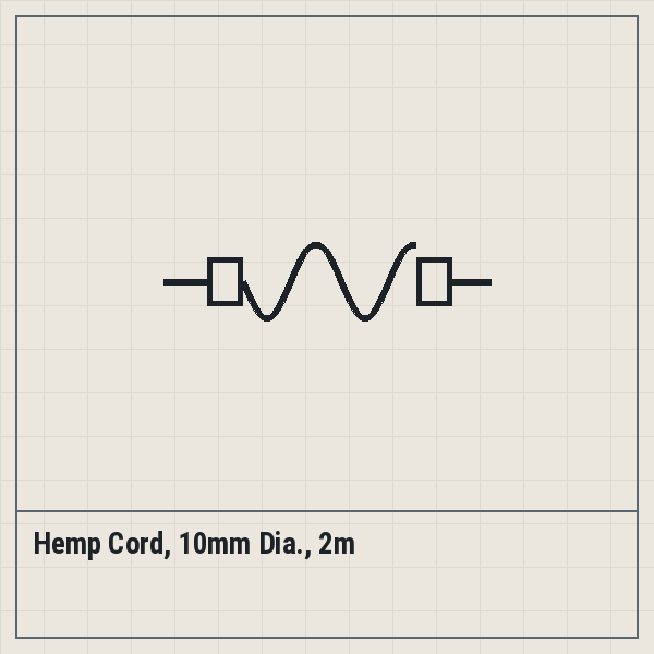 Hemp Cord, 10mm Dia., 2m