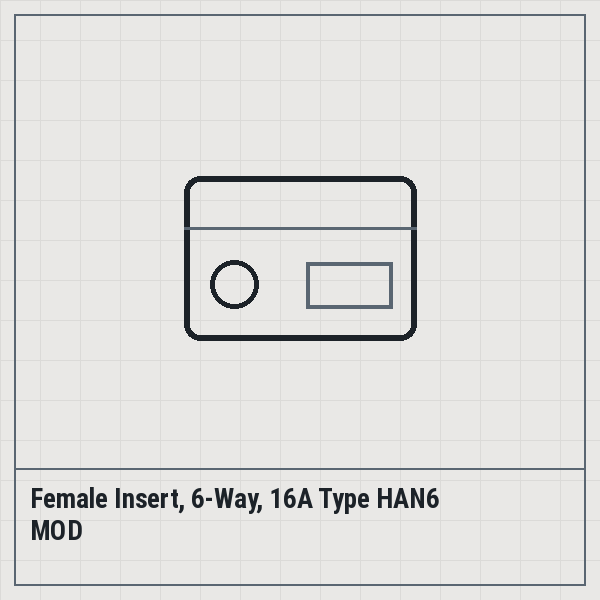 Female Insert, 6-Way, 16A Type HAN6 MOD
