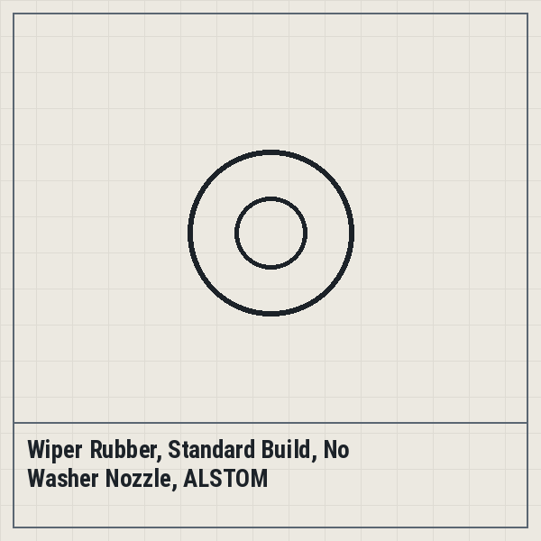 Wiper Rubber, Standard Build, No Washer Nozzle, ALSTOM