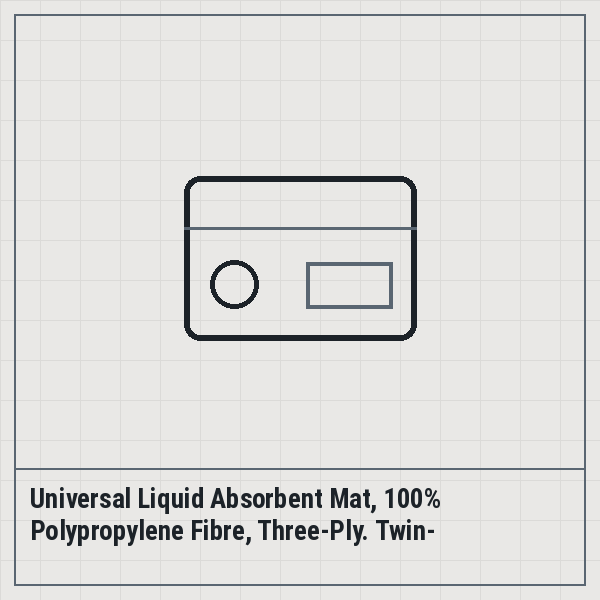 Universal Liquid Absorbent Mat, 100% Polypropylene Fibre, Three-Ply. Twin-Layer PP, Calendered, Heavy-Duty Top Veil, Impermeable Non-Slip Underside, 80 cm x 30 m Roll. Black Face, Grey Reverse. Box of 1 Roll (24 m2), Holds 123 L. Customs Code: 560314