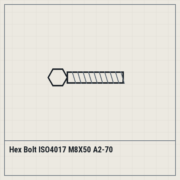 Hex Bolt ISO4017 M8X50 A2-70