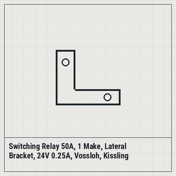 Switching Relay 50A, 1 Make, Lateral Bracket, 24V 0.25A, Vossloh, Kissling Heinrich