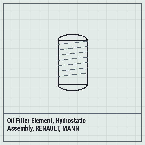 Oil Filter Element, Hydrostatic Assembly, RENAULT, MANN