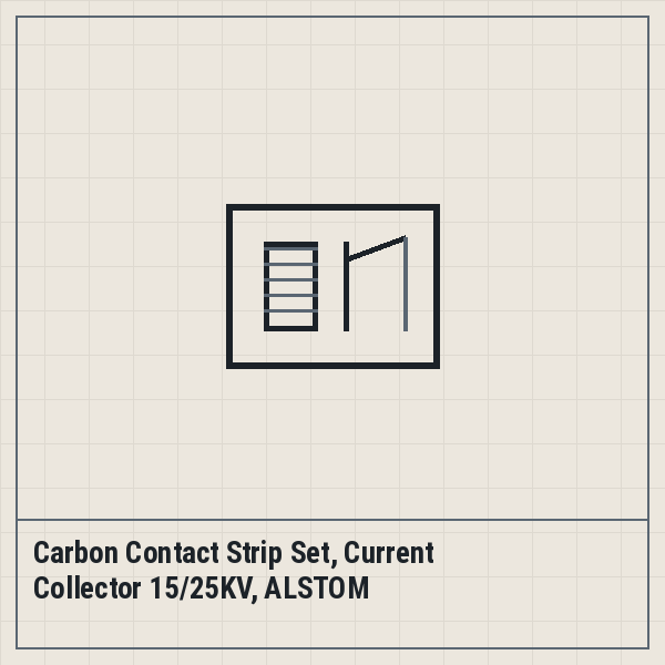 Carbon Contact Strip Set, Current Collector 15/25KV, ALSTOM