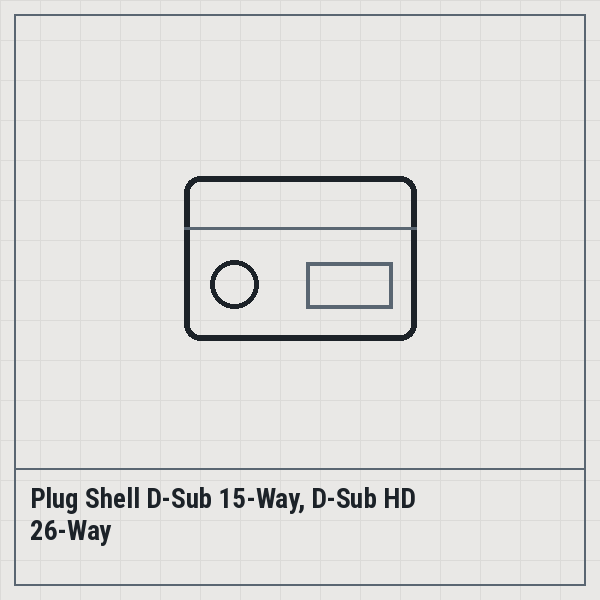 Plug Shell D-Sub 15-Way, D-Sub HD 26-Way