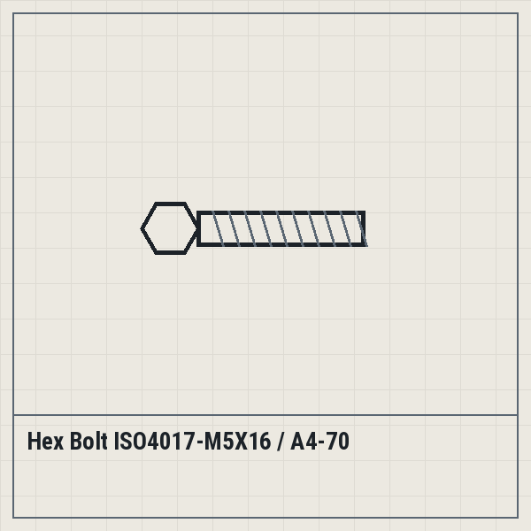 Hex Bolt ISO4017-M5X16 / A4-70