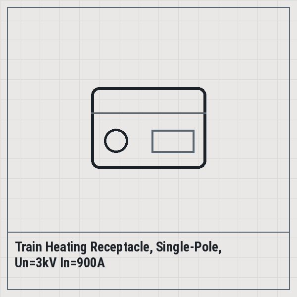 Train Heating Receptacle, Single-Pole, Un=3kV In=900A