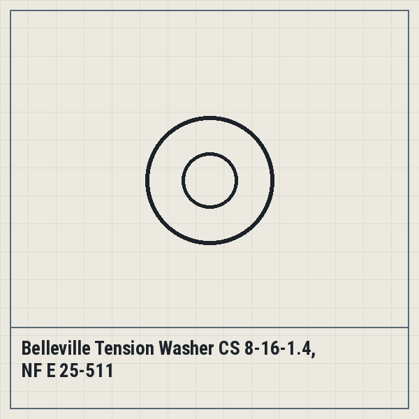 Belleville Tension Washer CS 8-16-1.4, NF E 25-511
