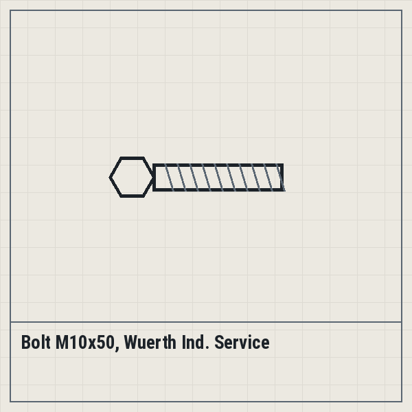 Bolt M10x50, Wuerth Ind. Service