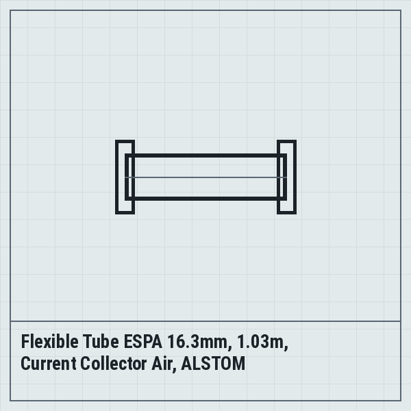 Flexible Tube ESPA 16.3mm, 1.03m, Current Collector Air, ALSTOM