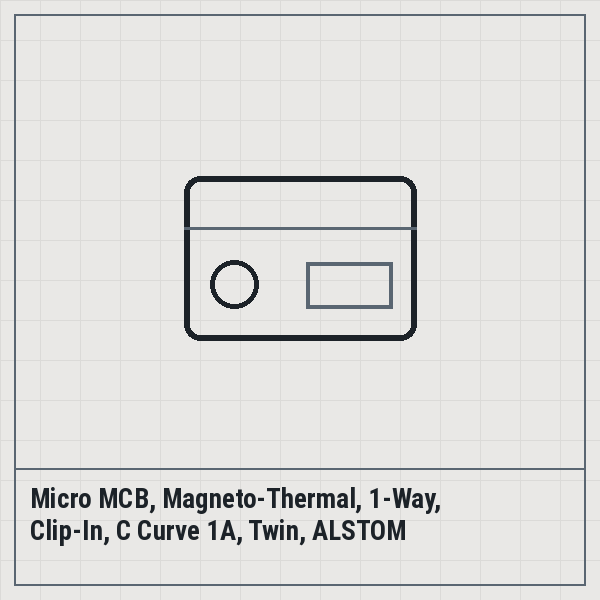 Micro MCB, Magneto-Thermal, 1-Way, Clip-In, C Curve 1A, Twin, ALSTOM