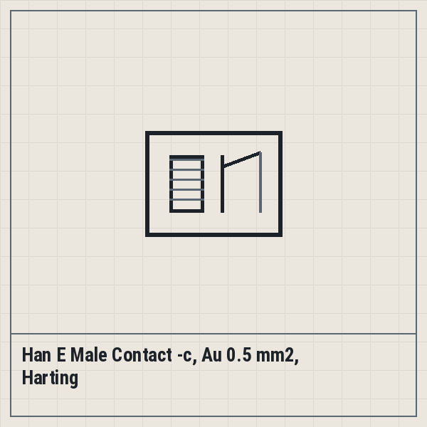 Han E Male Contact -c, Au 0.5 mm2, Harting