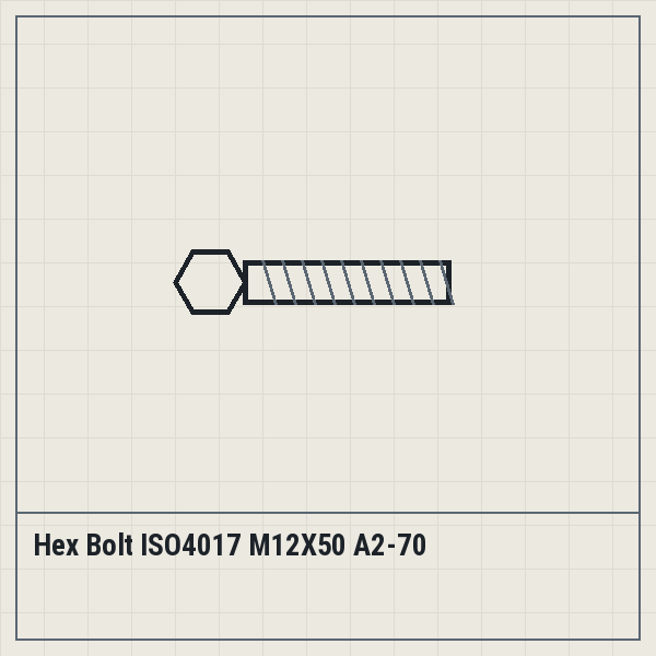 Hex Bolt ISO4017 M12X50 A2-70