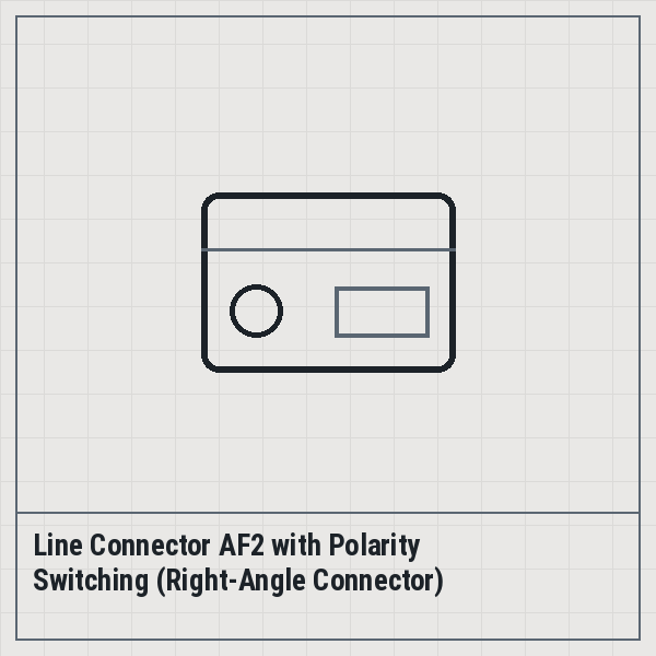 Line Connector AF2 with Polarity Switching (Right-Angle Connector)