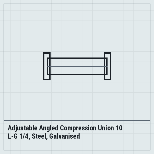 Adjustable Angled Compression Union 10 L-G 1/4, Steel, Galvanised