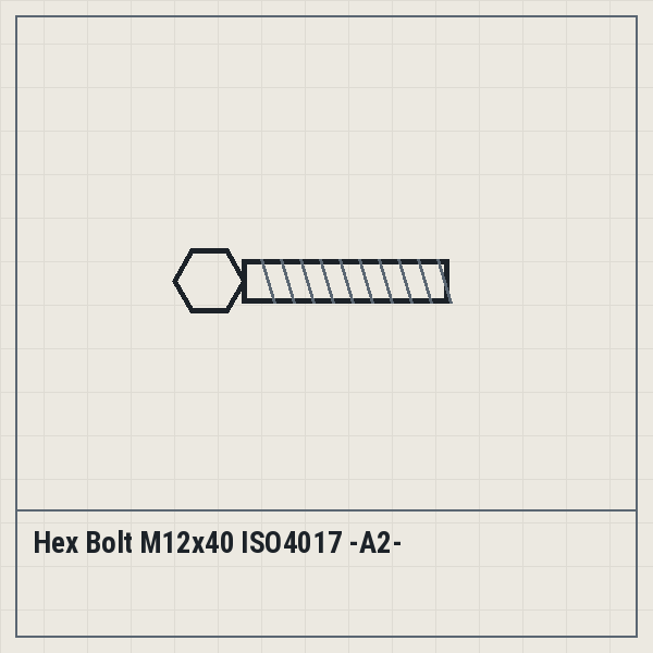 Hex Bolt M12x40 ISO4017 -A2-