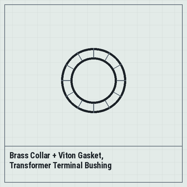 Brass Collar + Viton Gasket, Transformer Terminal Bushing