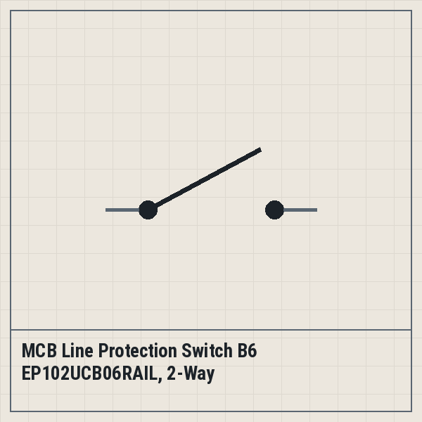 MCB Line Protection Switch B6 EP102UCB06RAIL, 2-Way