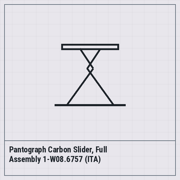 Pantograph Carbon Slider, Full Assembly 1-W08.6757 (ITA)
