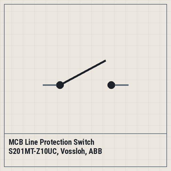 MCB Line Protection Switch S201MT-Z10UC, Vossloh, ABB