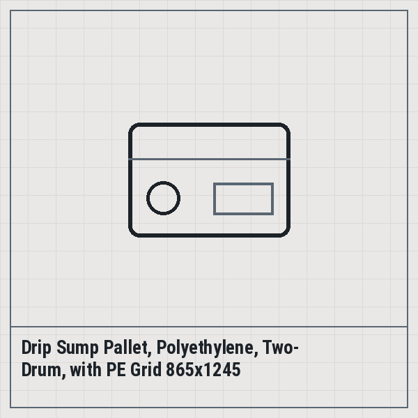Drip Sump Pallet, Polyethylene, Two-Drum, with PE Grid 865x1245