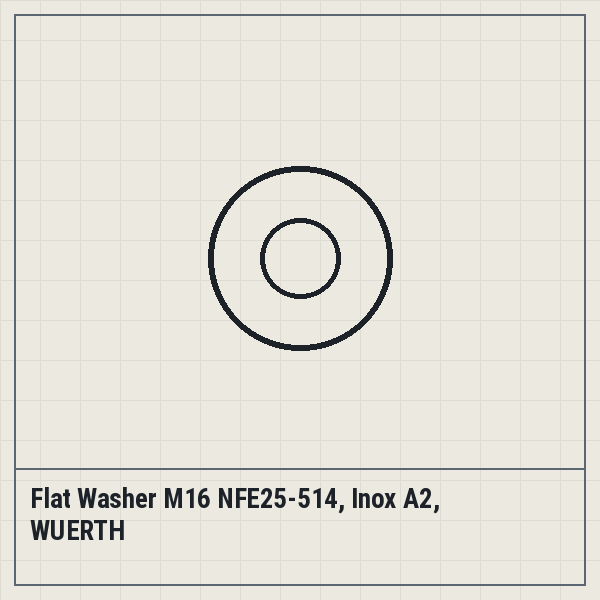 Flat Washer M16 NFE25-514, Inox A2, WUERTH