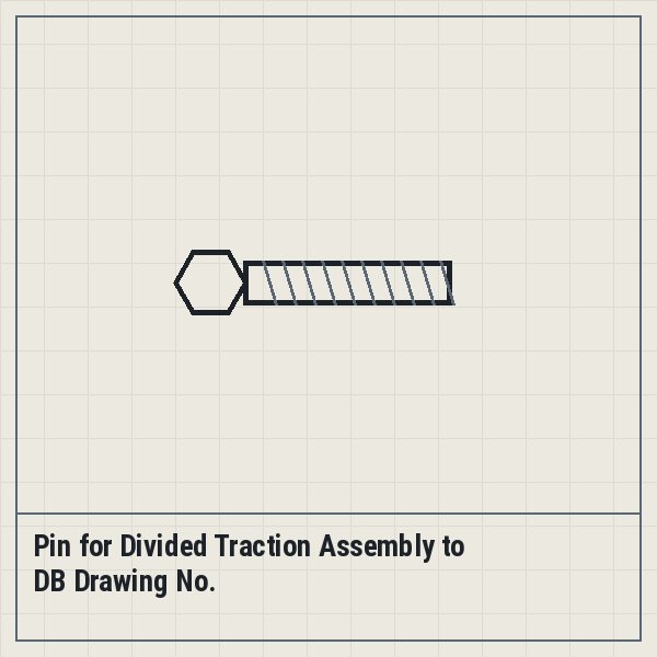 Pin for Divided Traction Assembly to DB Drawing No.