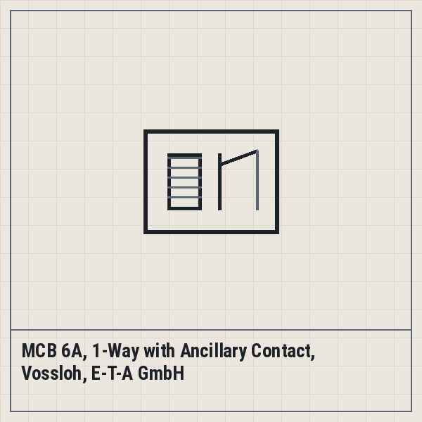MCB 6A, 1-Way with Ancillary Contact, Vossloh, E-T-A GmbH