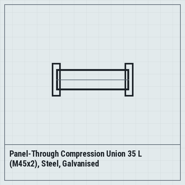 Panel-Through Compression Union 35 L (M45x2), Steel, Galvanised