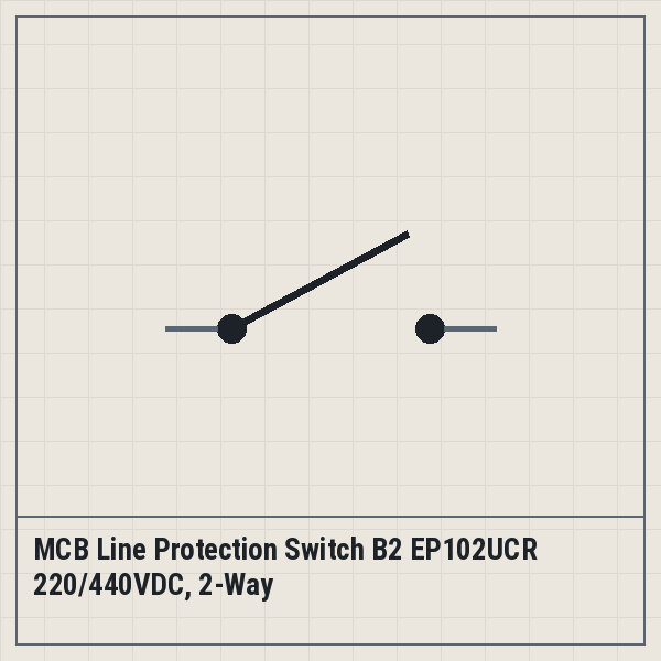 MCB Line Protection Switch B2 EP102UCR 220/440VDC, 2-Way