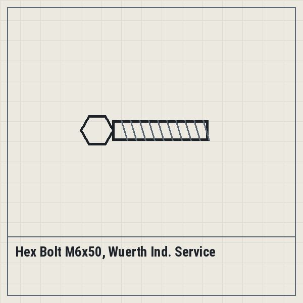 Hex Bolt M6x50, Wuerth Ind. Service