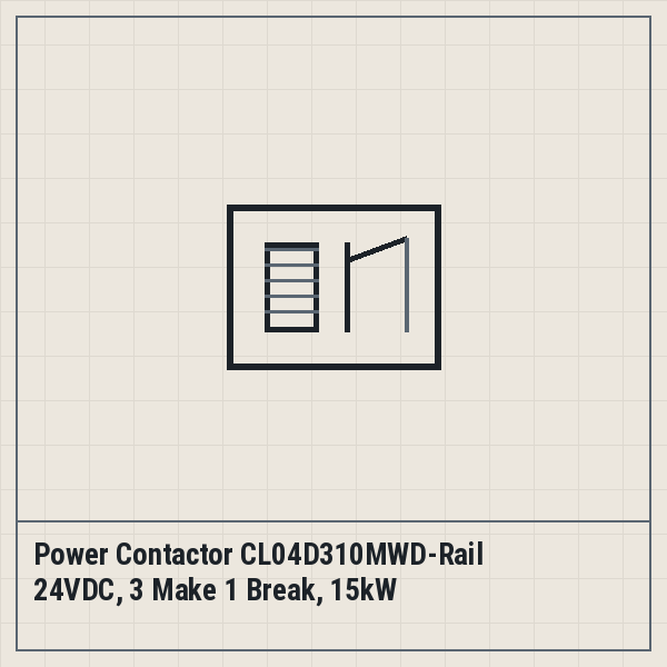 Power Contactor CL04D310MWD-Rail 24VDC, 3 Make 1 Break, 15kW