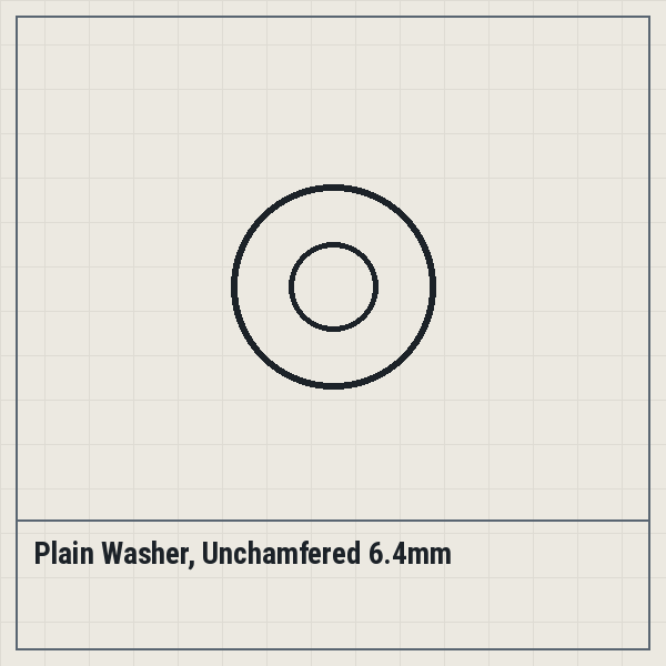 Plain Washer, Unchamfered 6.4mm