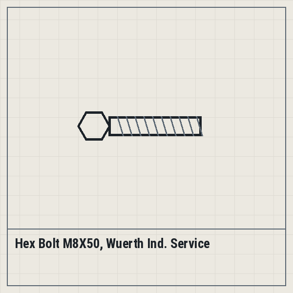 Hex Bolt M8X50, Wuerth Ind. Service