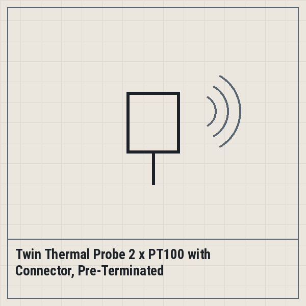 Twin Thermal Probe 2 x PT100 with Connector, Pre-Terminated