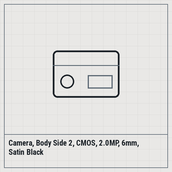 Camera, Body Side 2, CMOS, 2.0MP, 6mm, Satin Black
